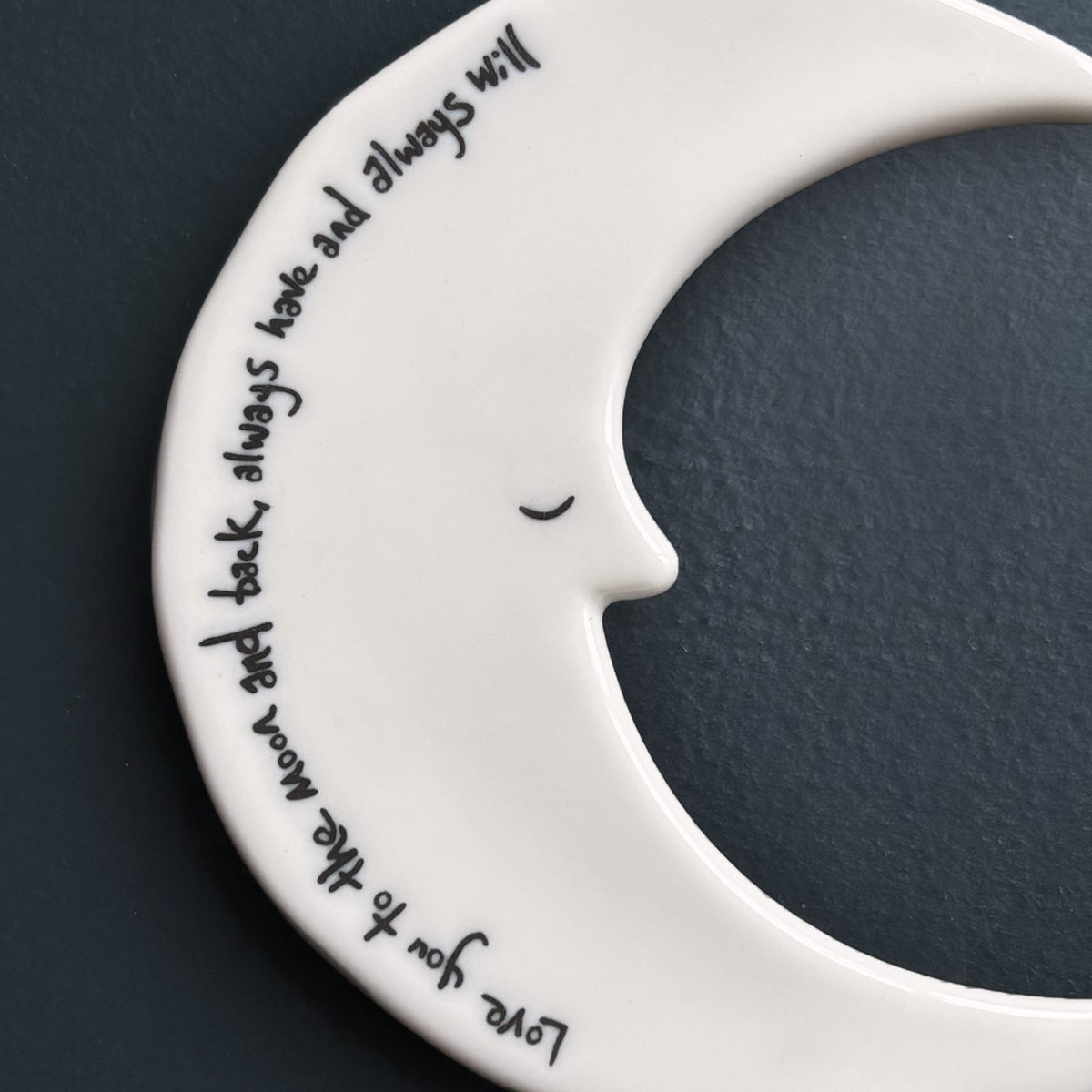 East of India - Moon Hanging Porcelain Decoration -Love You To The Moon &amp; Back