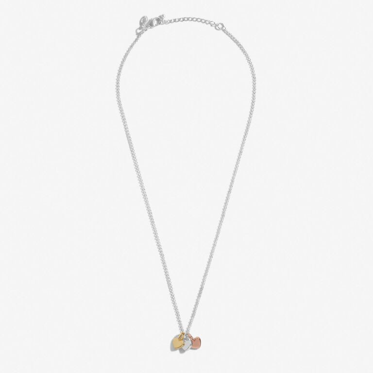 Joma Jewellery -Trio Hearts - Mixed Metals Hearts Mini Charms Necklace