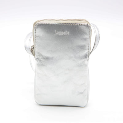 Lappella MIA Silver - Small Leather Zip Crossbody Phone Handbag