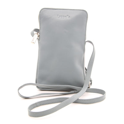 Lappella MIA Smoke Grey - Small Leather Zip Crossbody Phone Handbag