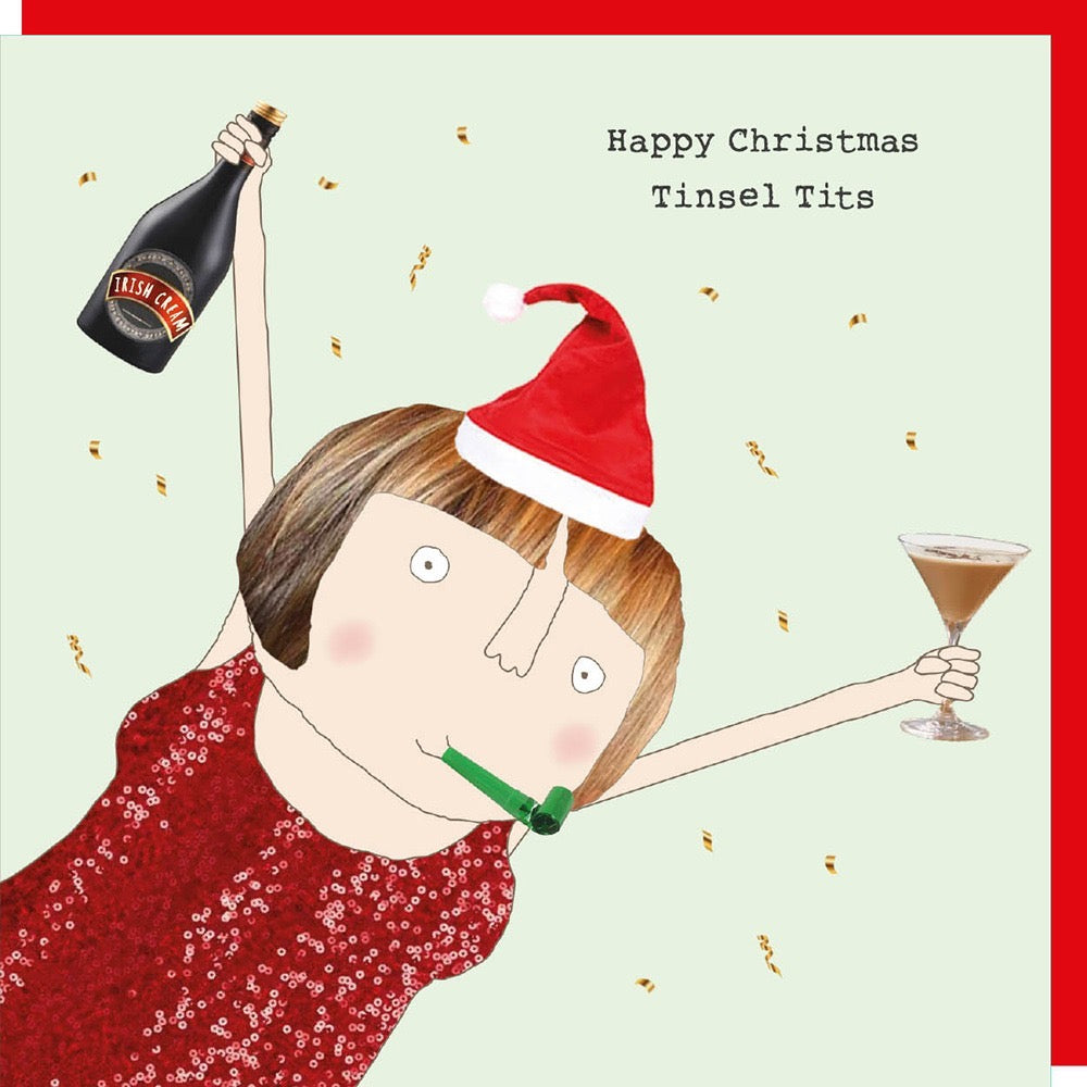 Rosie Made A Thing - Tinsel Tits - Blank Christmas Card