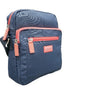Spirit (5766) Lightweight Crossbody Multi Zip Handbag - Navy Blue/Coral