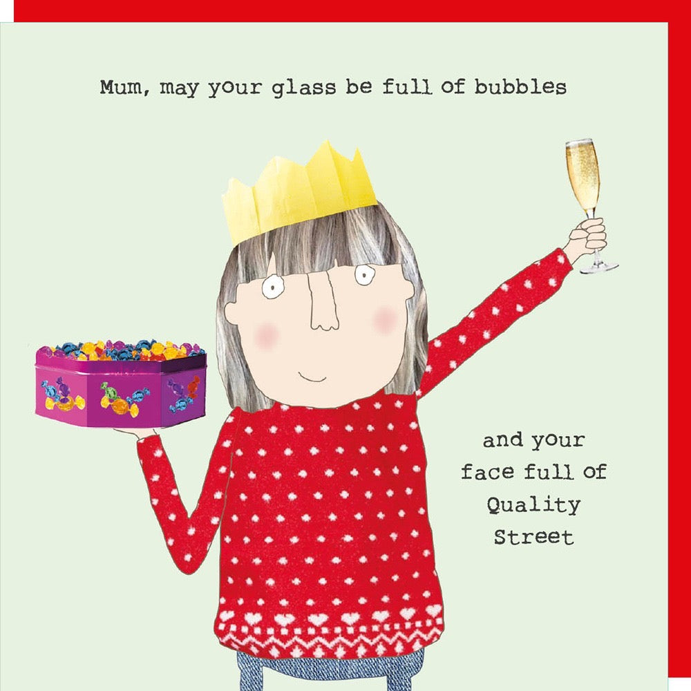 Rosie Made A Thing -Mum Face Full - Blank Christmas Card
