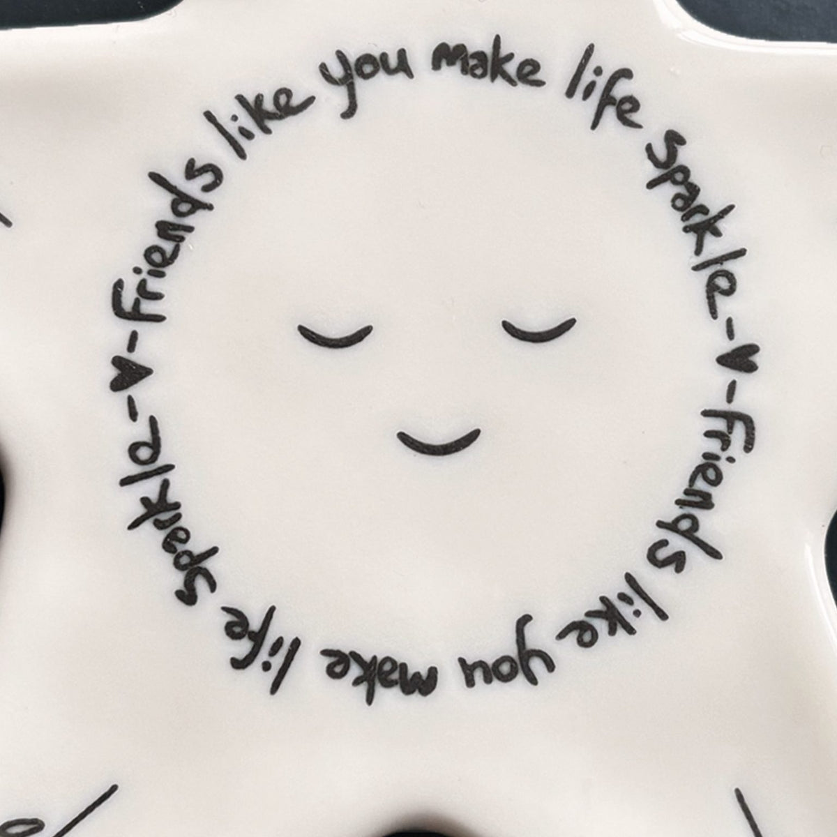 East of India - Star Hanging Porcelain Decoration - Friends Like You Make Life Sparkle