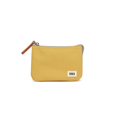 Roka Carnaby Small Wallet - Recycled Canvas - Flax (Light Mustard)