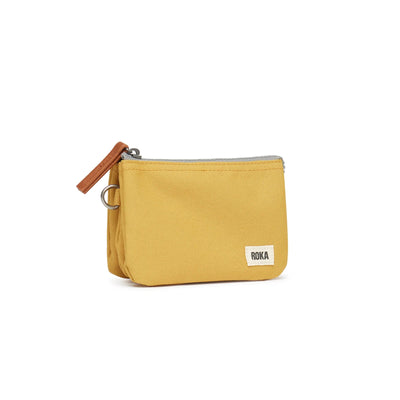 Roka Carnaby Small Wallet - Recycled Canvas - Flax (Light Mustard)