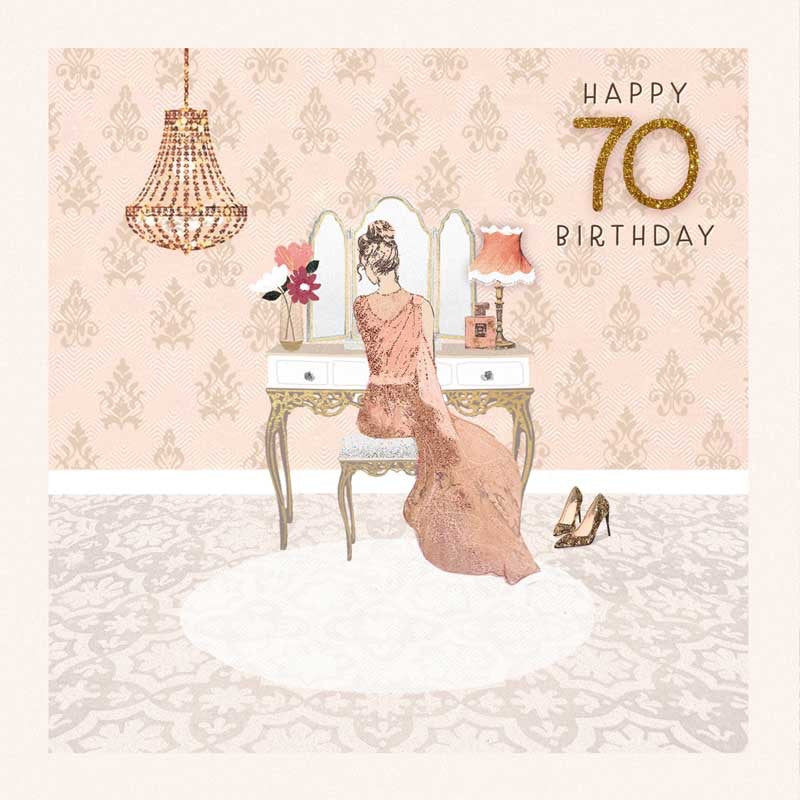 Happy 70th Birthday Lady Dressing Table Card - Hammond Gower