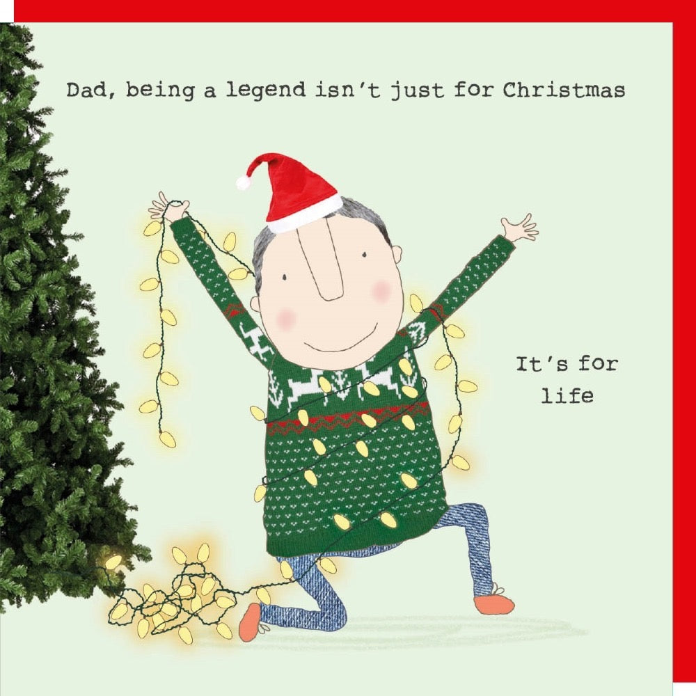 Rosie Made A Thing - Dad Christmas Legend - Blank Christmas Card