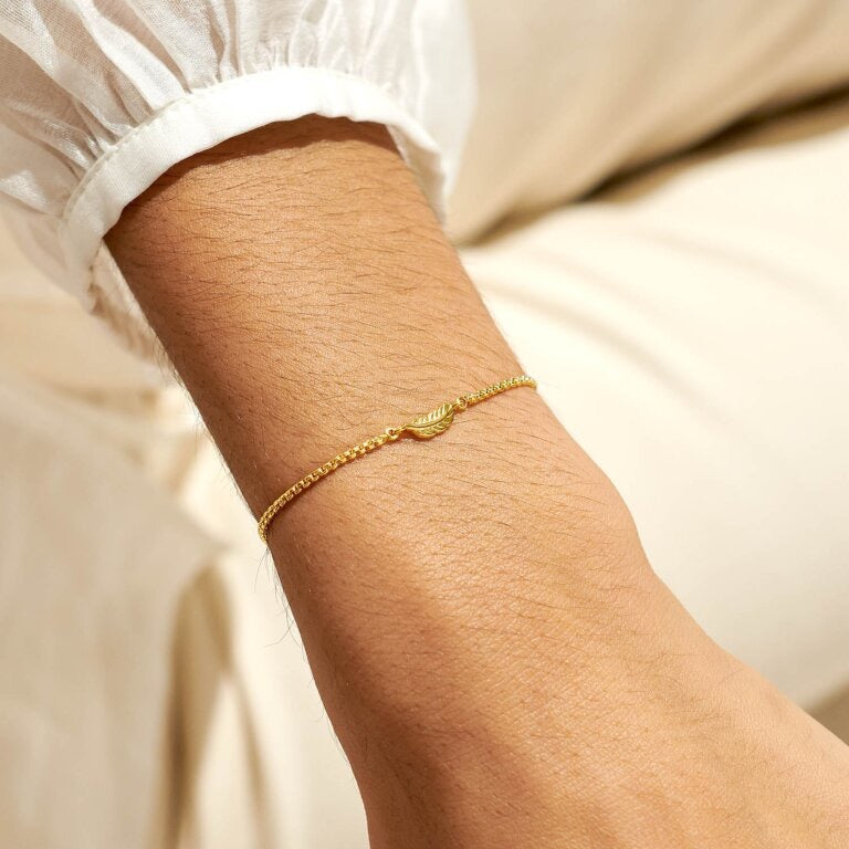 Joma Jewellery -Feather - Gold Mini Charms Slider Bracelet