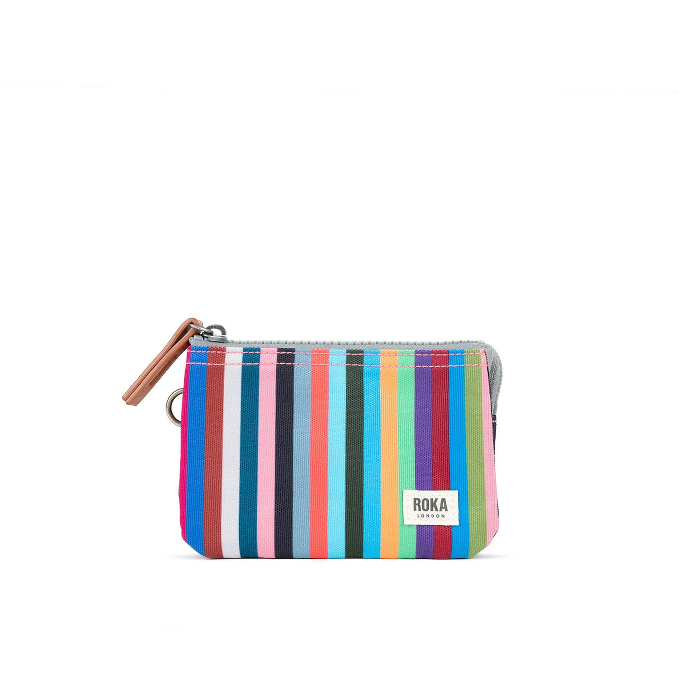 Roka Carnaby Small Wallet - Recycled Canvas - Multi Stripe