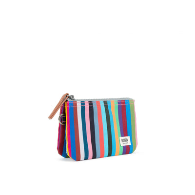 Roka Carnaby Small Wallet - Recycled Canvas - Multi Stripe