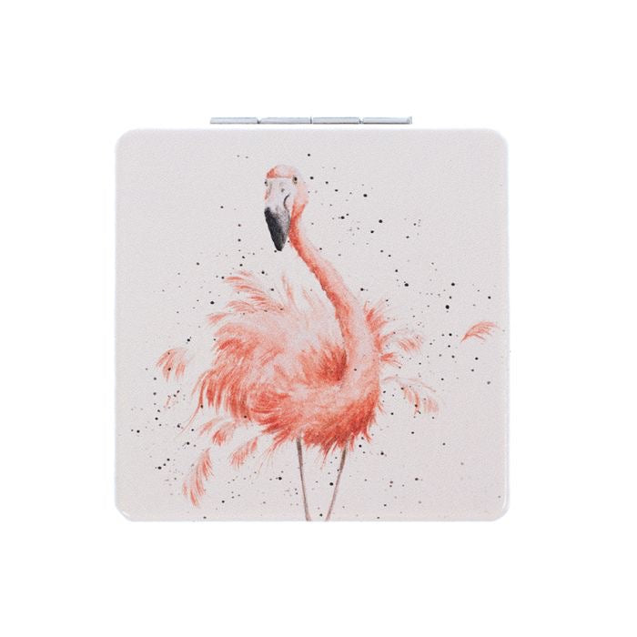 Pretty in Pink Flamingo Compact Mirror  - Wrendale Designs