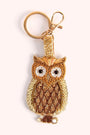 Powder Golden Owl Beaded Keyring