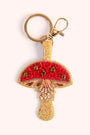 Powder Toadstool Beaded Keyring