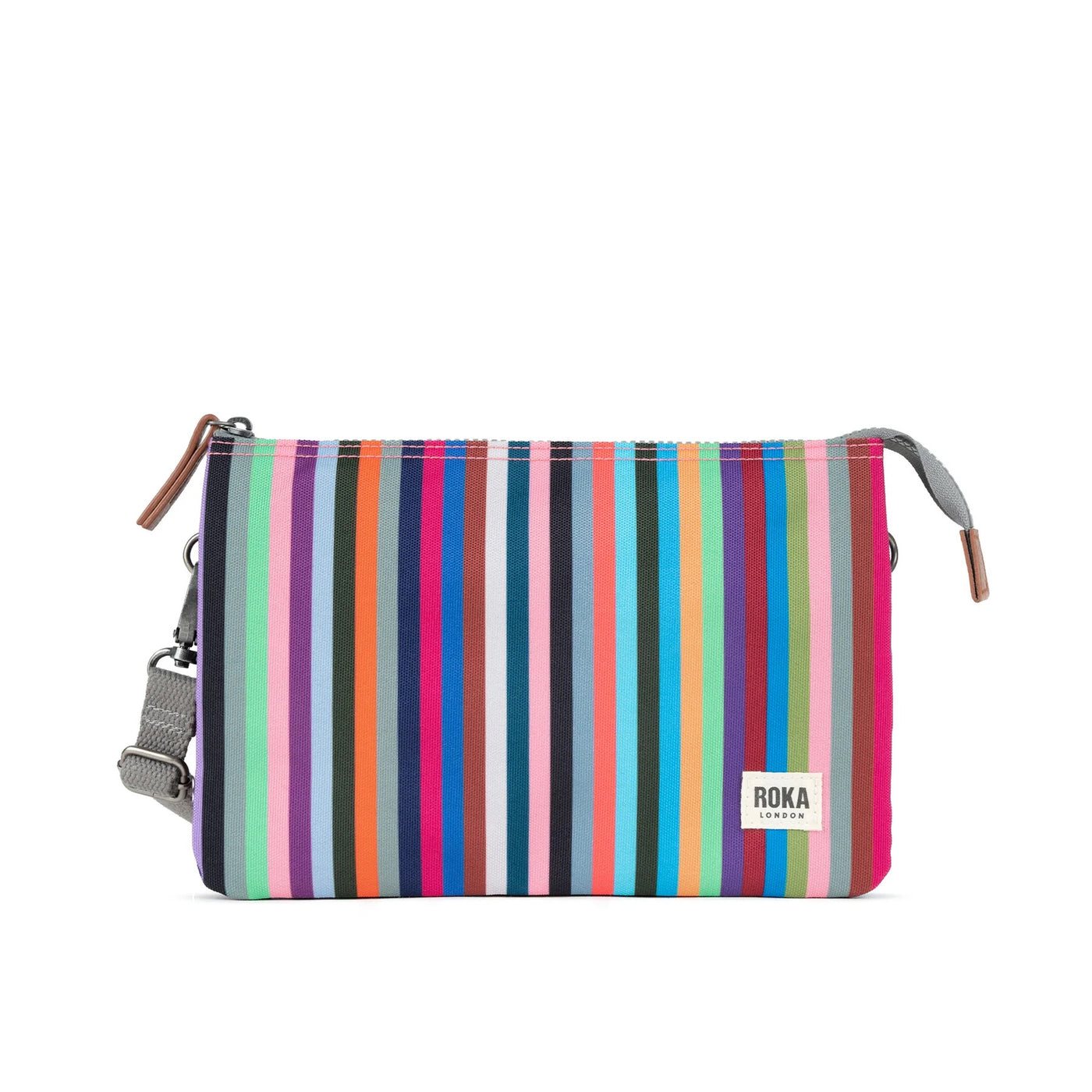 Roka Carnaby XL Crossbody-Recycled Canvas - Multi Stripe