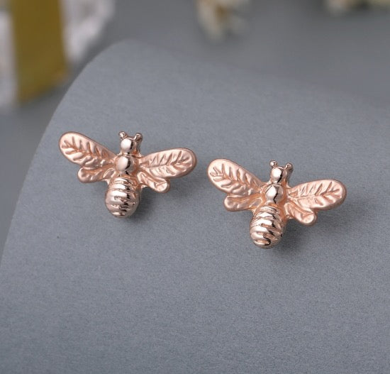 Gracee Jewellery Bee Stud Earrings - Rose Gold