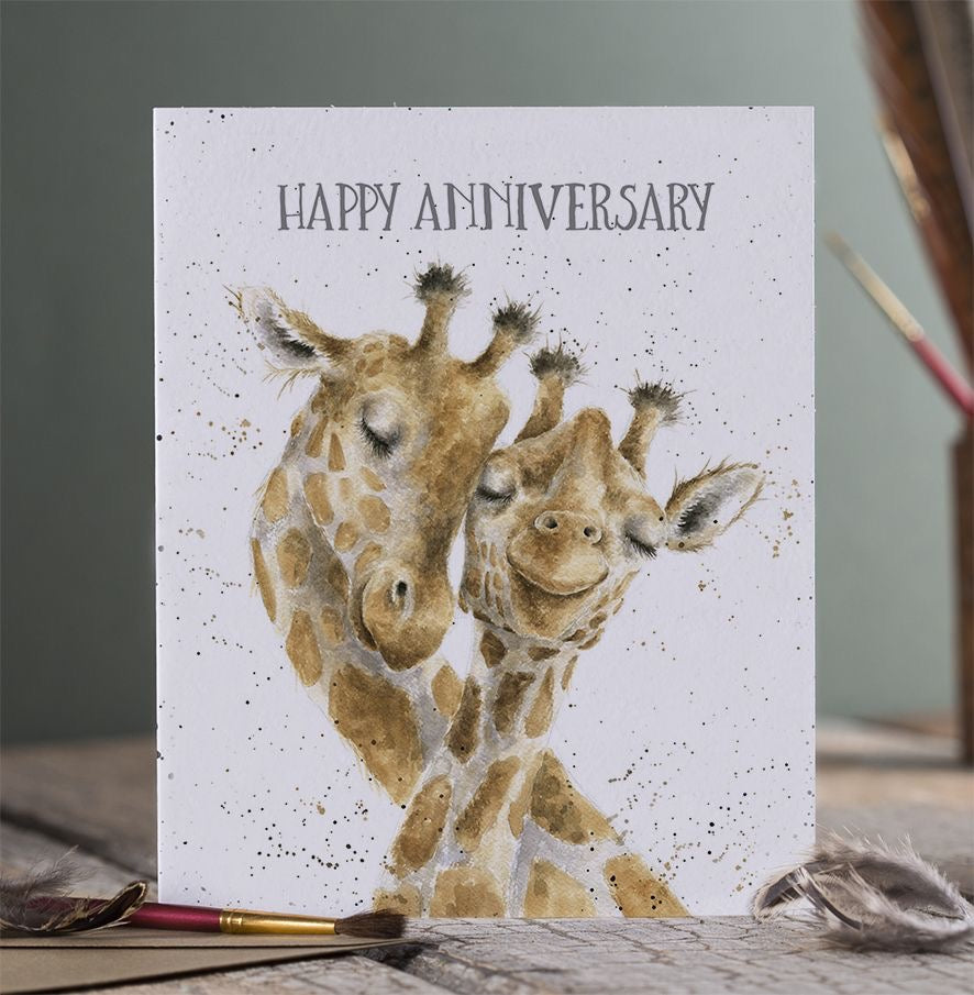 'Be-Long Together' Giraffe - Happy Anniversary Card - Wrendale Designs