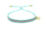 Boho Betty Crus Turquoise Pink Friendship Beaded Cord Slider Bracelet