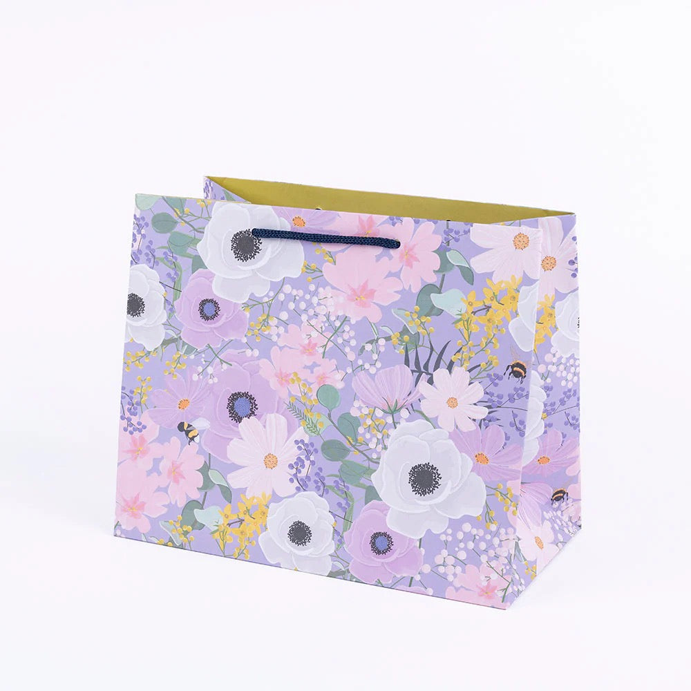 Belly Button Elle Floral Lilac Tote Gift Bag - Medium