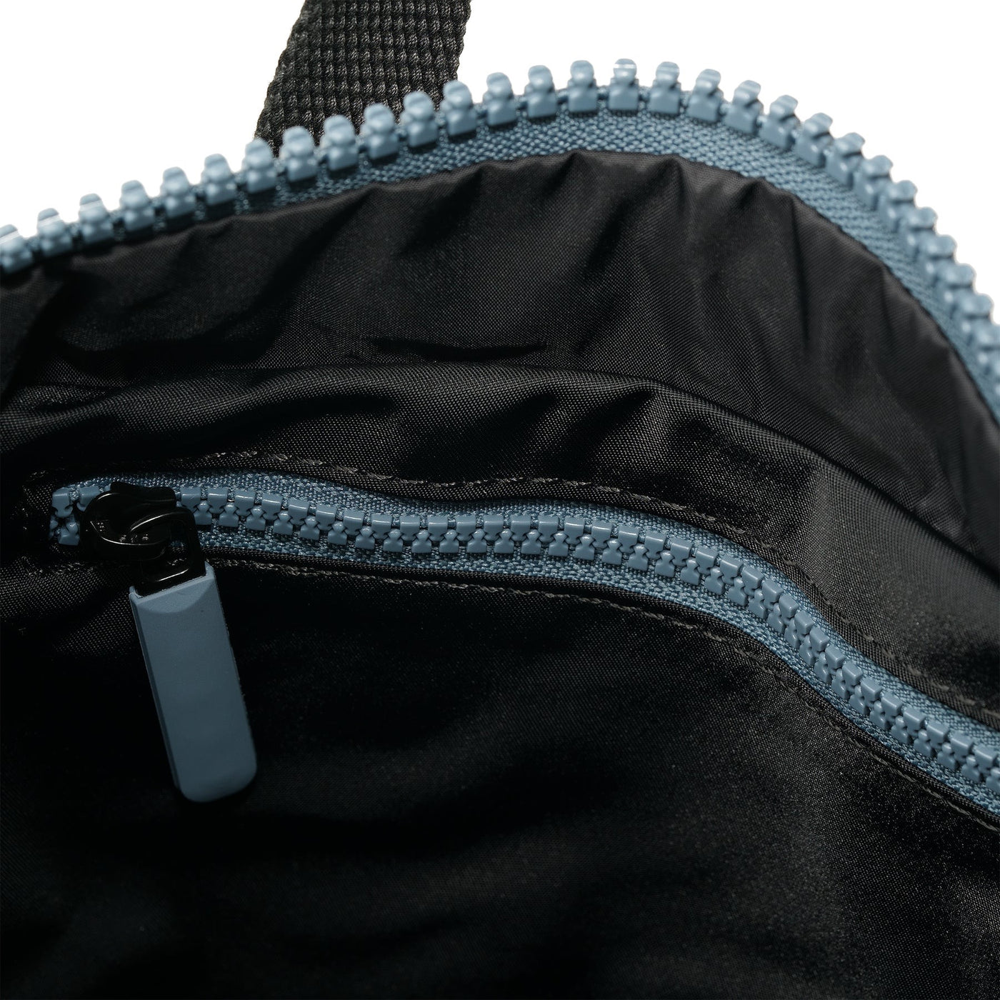 Roka Canfield B SMALL Backpack-Recycled Nylon - Creative Waste Black Edition - Black/Airforce Blue