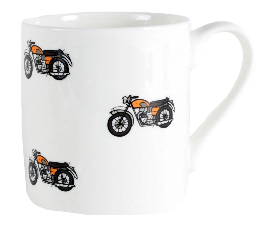 David Aster Motorbike Illustration Fine Bone China Mug