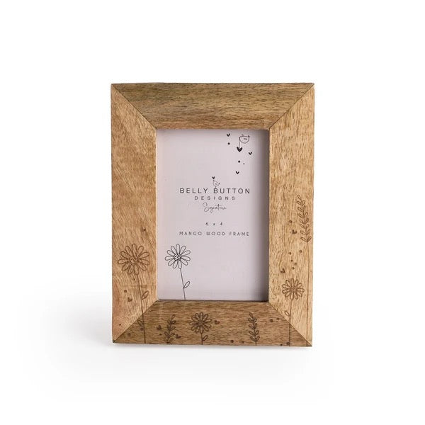 Signature Wildflowers - Wooden Portrait Photo Frame - 6x4" - Belly Button