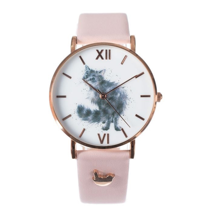 Glamour Puss (Cat) Watch - Wrendale Designs - Pink/Rose Gold