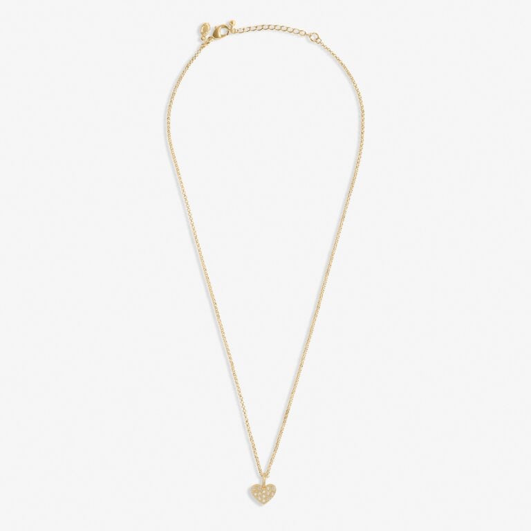 Joma Jewellery -Pave Heart - Gold Mini Charms Necklace