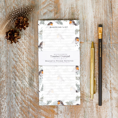 Toasted Crumpet Robin & Eucalyptus Magnetic Shopping List Pad