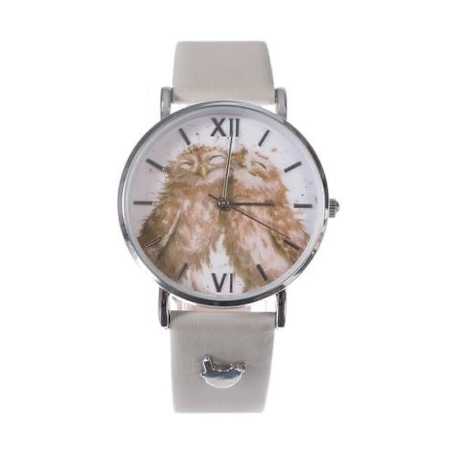 Birds of a Feather (Owl) Watch - Wrendale Designs - Light Grey