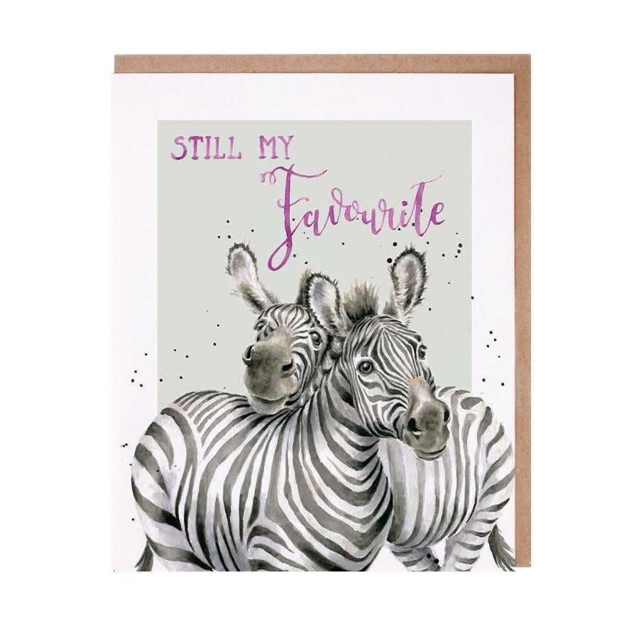 'Still my Favourite' Zebra Blank Card - Wrendale Designs