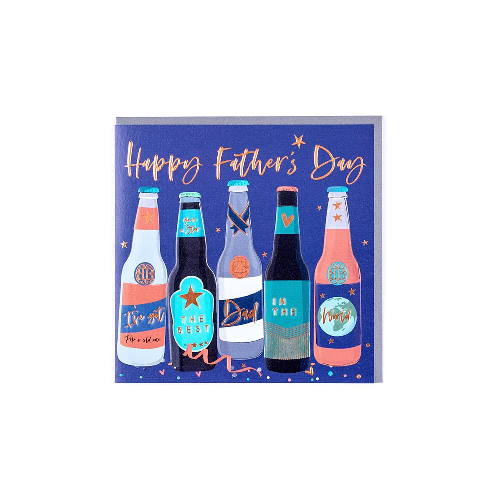 Belly Button Happy Fathers Day Best Dad in the World Beers Card