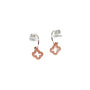 Enya Pave Clover Hoop Earrings - Rose Gold - Clementine Jewellery