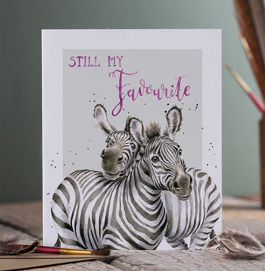 'Still my Favourite' Zebra Blank Card - Wrendale Designs