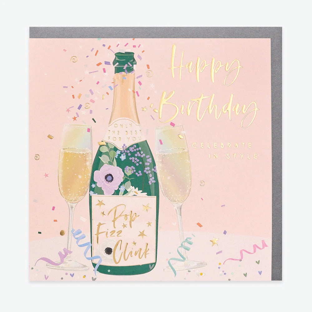 Belly Button Celebrate in Style Champagne Birthday Card