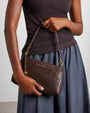 Katie Loxton Nova Woven Clutch/Small Shoulder Bag - Chocolate Brown