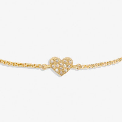 Joma Jewellery -Pave Heart - Gold Mini Charms Slider Bracelet