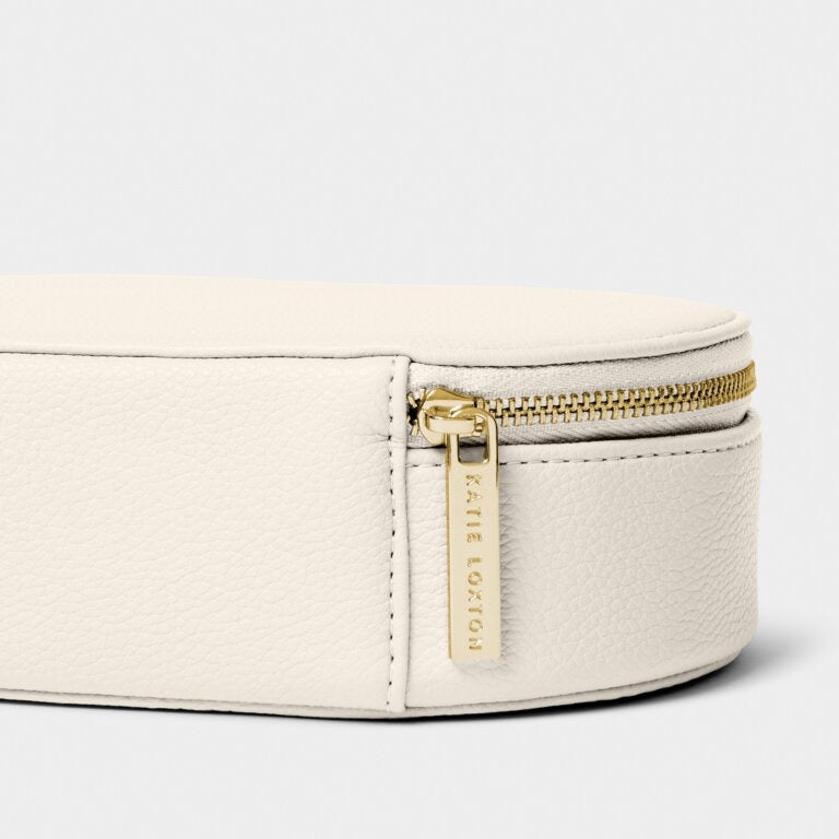 Katie Loxton Oval Jewellery Box - Off White - Heart of Gold