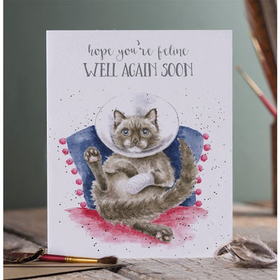 'Feline Well Again Soon' Cat Card - Wrendale Designs