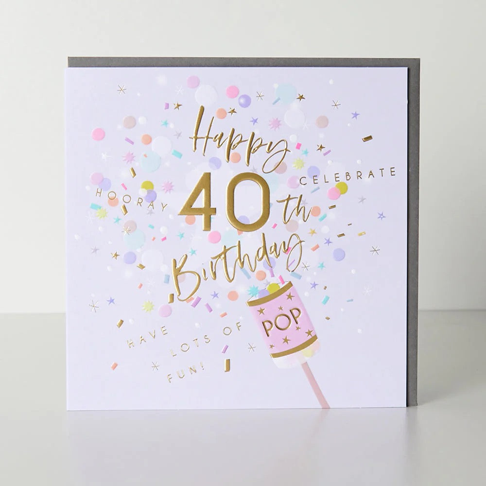 Belly Button 40th Birthday Party Popper Card