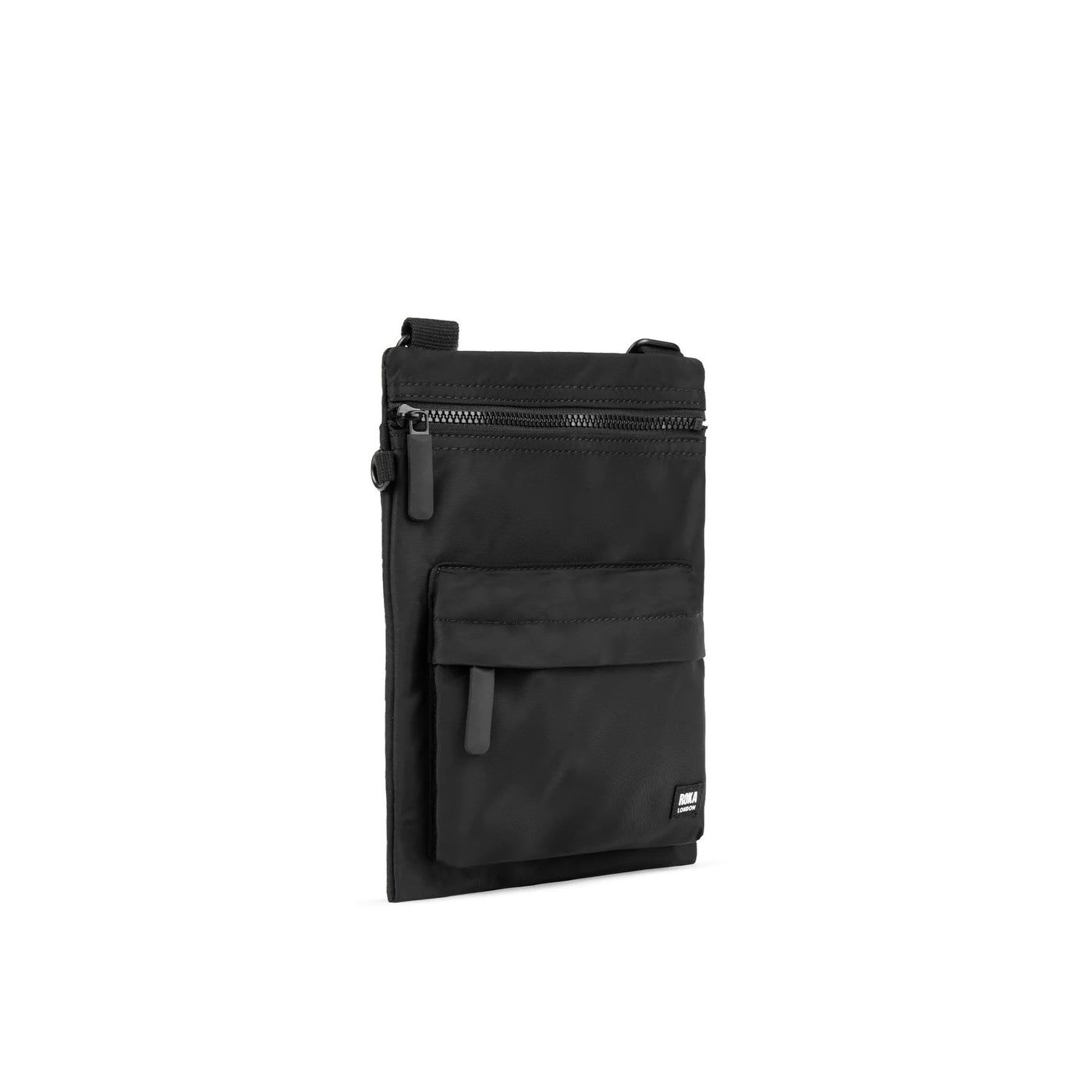 Roka CHELSEA B - MEDIUM Crossbody Bag -Recycled Nylon - ALL Black (Limited Edition)