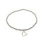 Jara Open Crystal Heart Bracelet - Silver- Clementine Jewellery