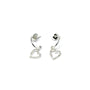 Jara Open Crystal Heart Hoop Earrings - Silver - Clementine Jewellery
