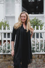 Park Lane - Celine Plain Scarf/Pashmina with Fringe Edge - Raven Black
