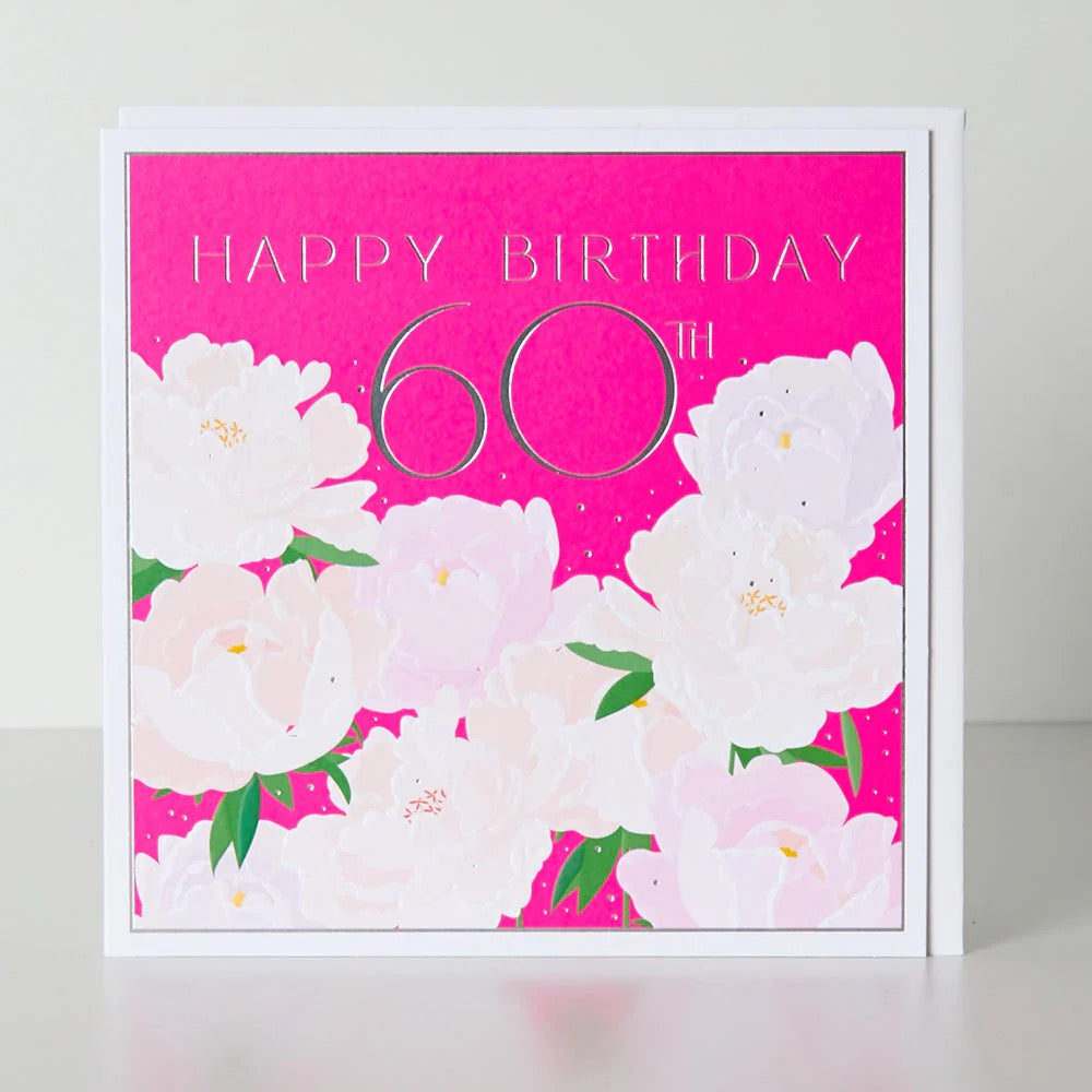 Belly Button 60th Birthday Pink Floral Card