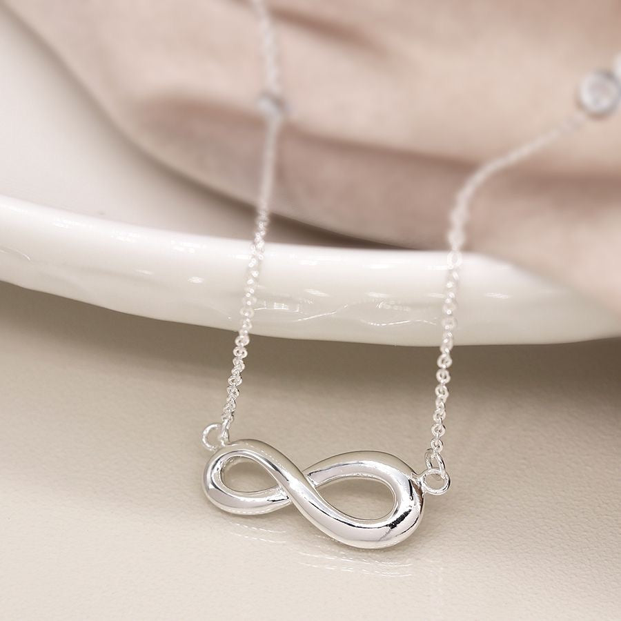 POM Sterling Silver & Crystal Infinity Charm Necklace