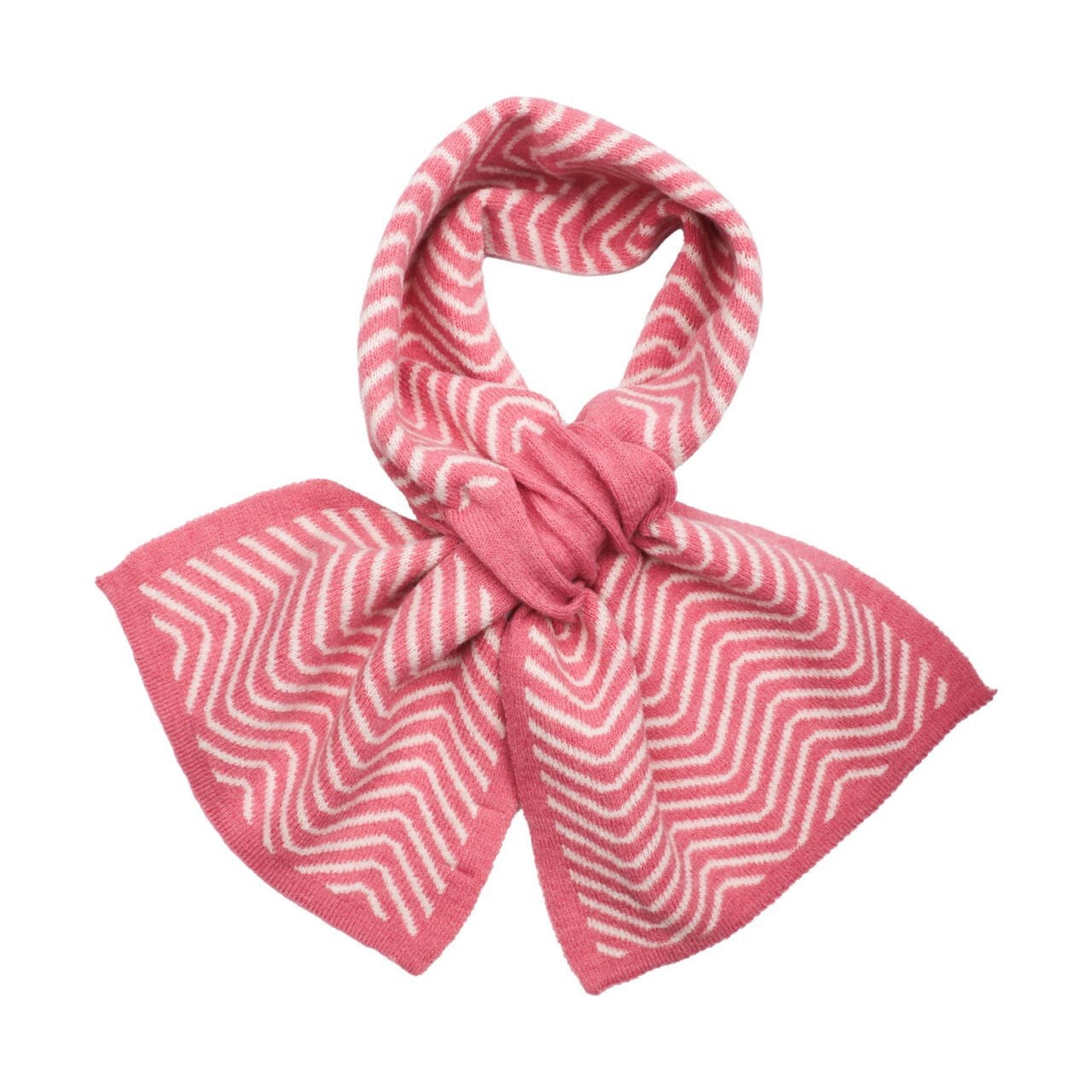 Zelly Pink Herringbone Pull Through Knitted Scarf