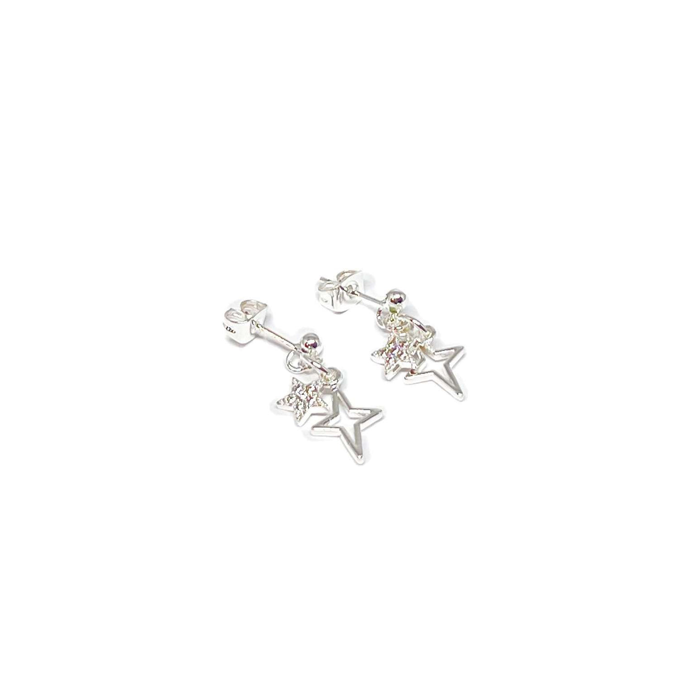 Astra Star Earrings - Silver - Clementine Jewellery