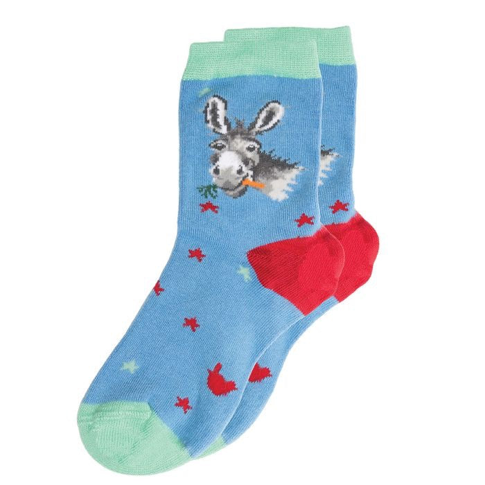 Donkey Children's Bamboo Socks - Two Sizes Available - Wrendale Designs