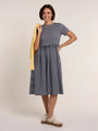 Brakeburn Perla Gingham Check Midi Dress - Navy/White